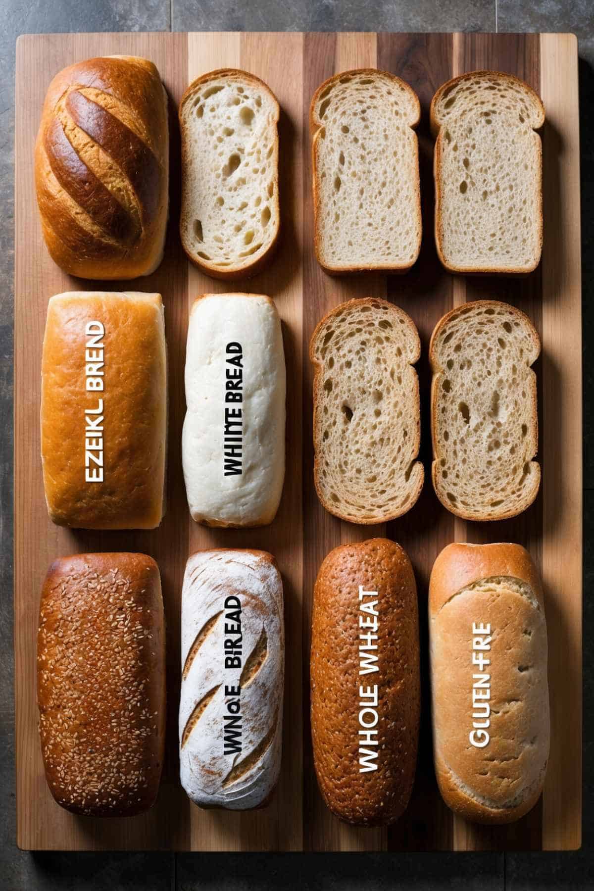 different type of breads with Ezekiel Bread