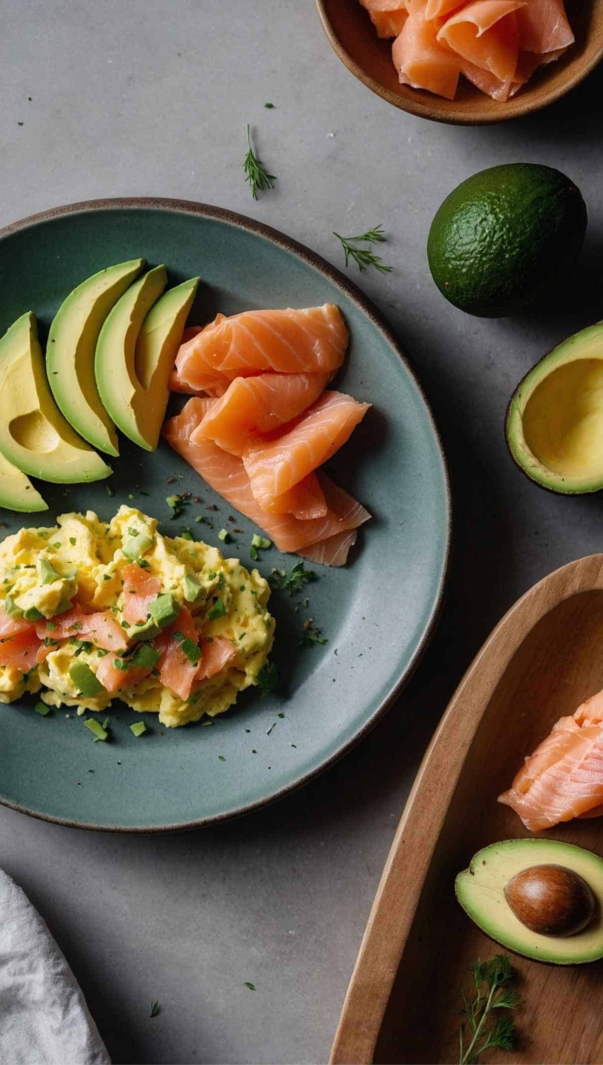 scrambled eggs with avocado