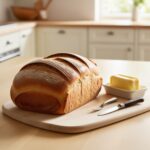 traditional sourdough bread on a light wooden cutting board