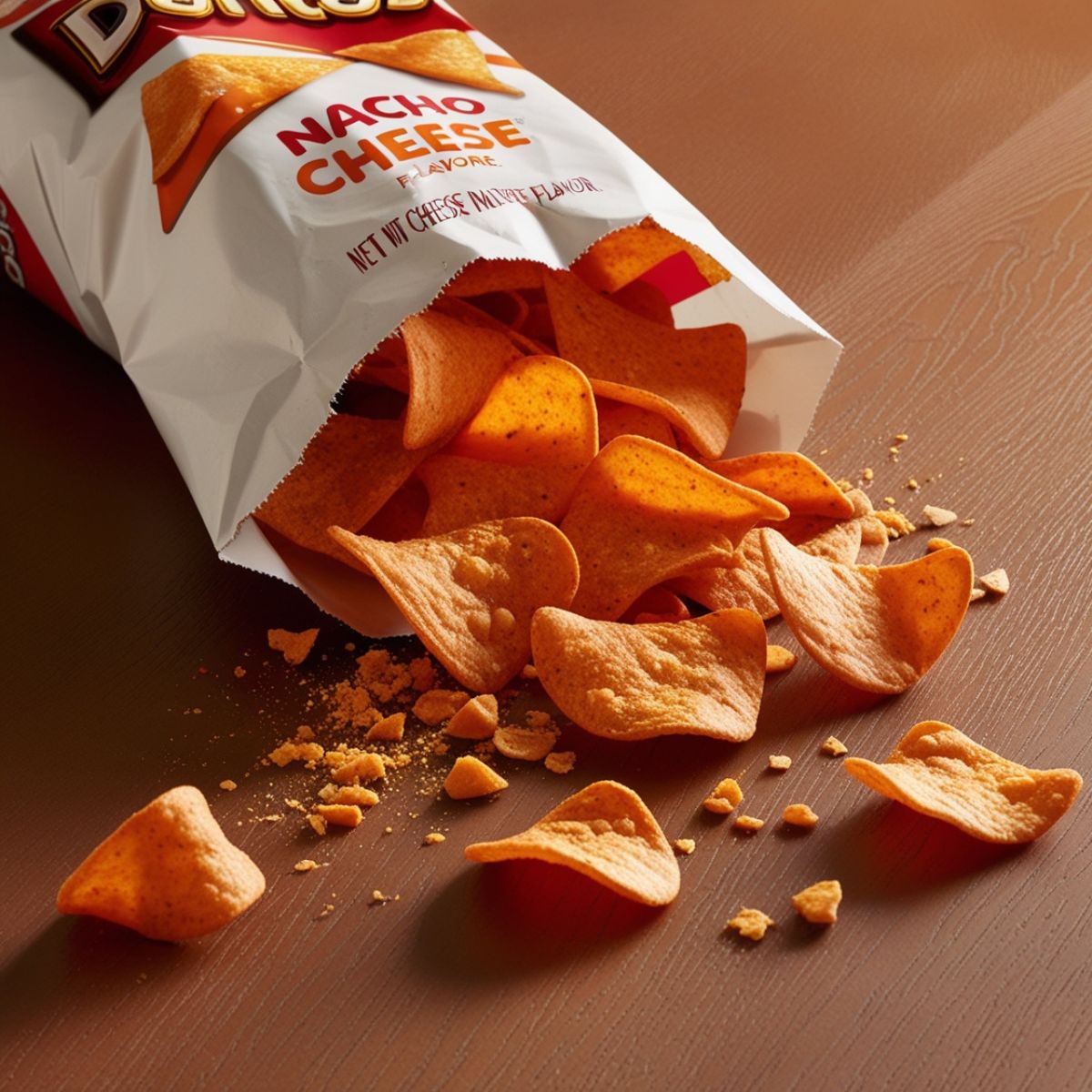 A bag of Doritos chips spilling onto a table gluten free