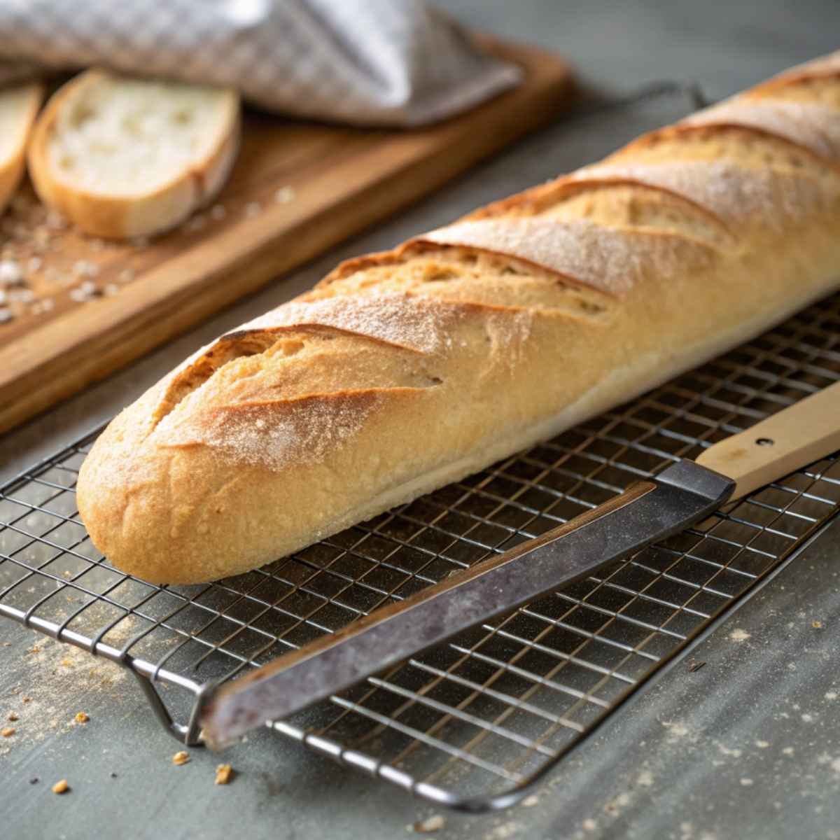 Freshly baked gluten free French bread