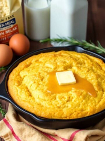 baked gluten-free cornbread, golden and slightly crisp on the edges