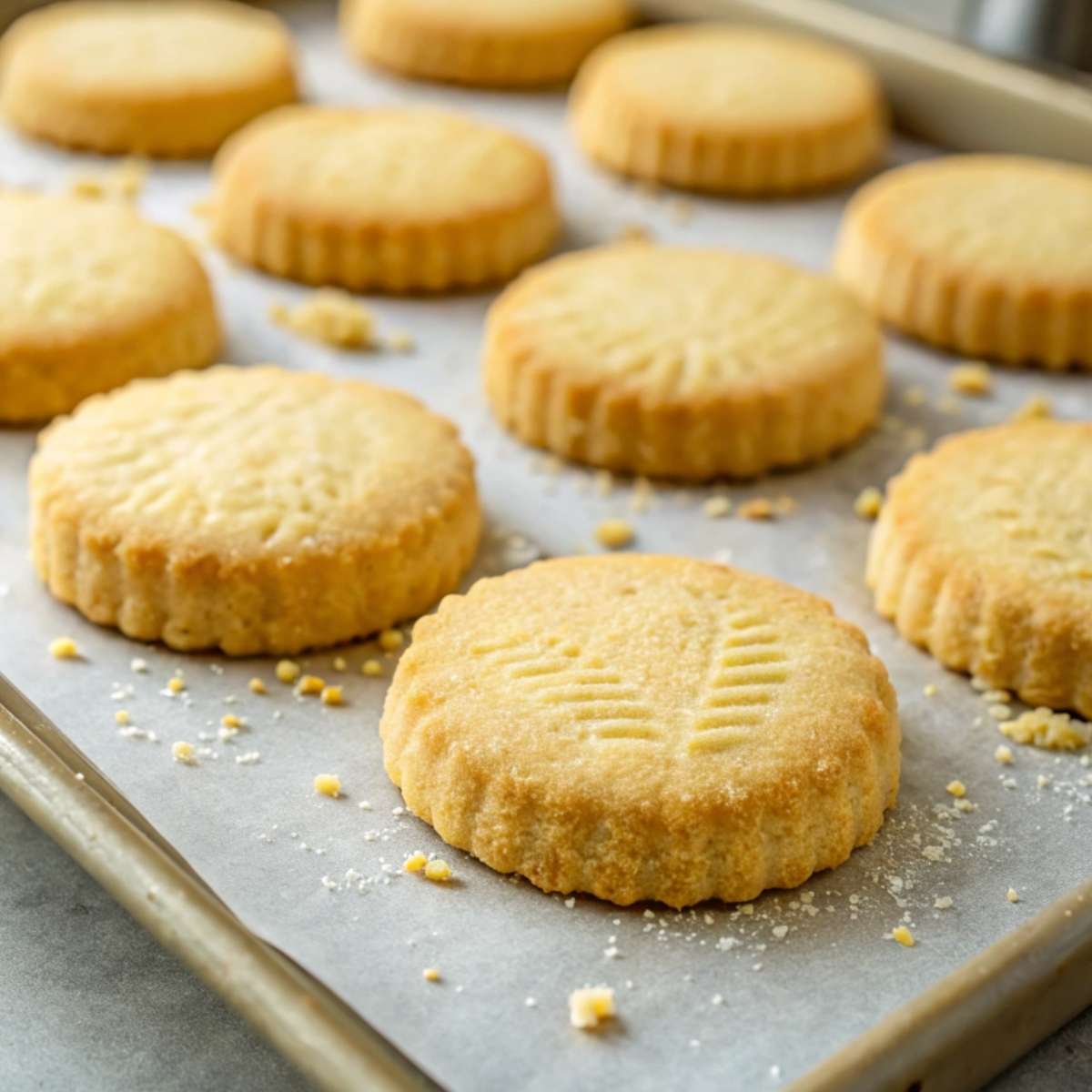 Gluten free shortbread cookies on a plate