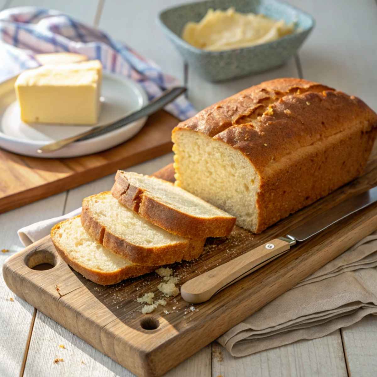 A sliced loaf of gluten free yeast free bread