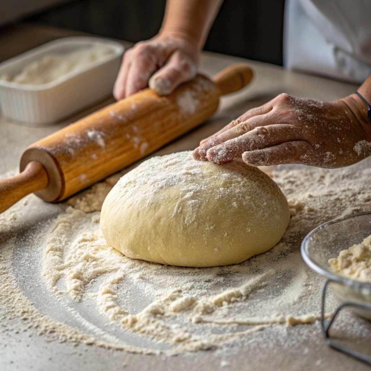 Shaping gluten free Irish soda bread dough