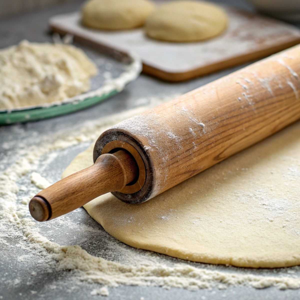 Rolling out gluten free naan bread dough