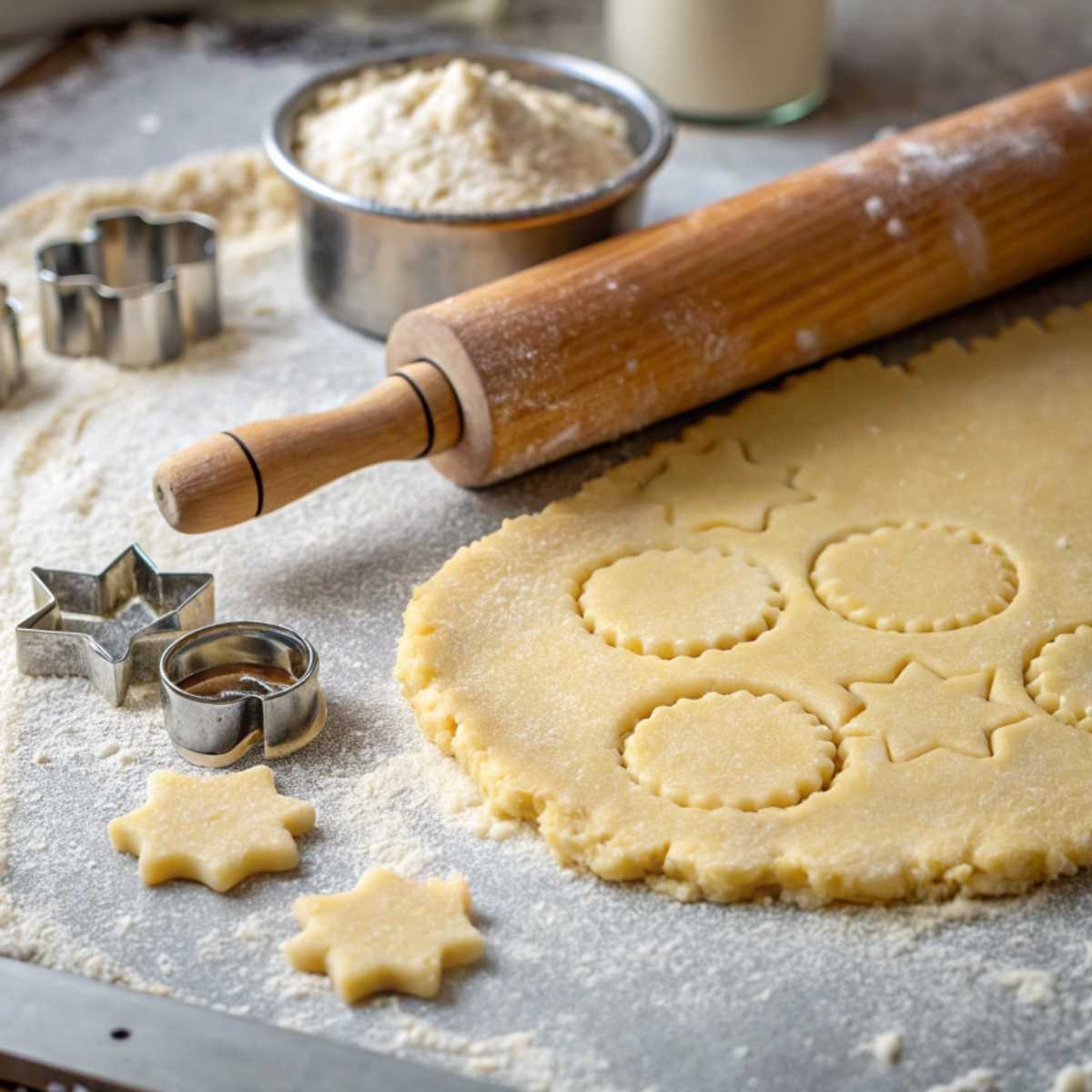 Rolling gluten free shortbread dough