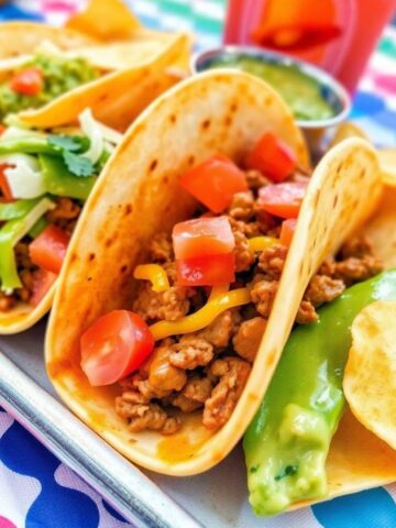 Taco Bell-inspired meal featuring crunchy tacos made with gluten-free corn tortillas