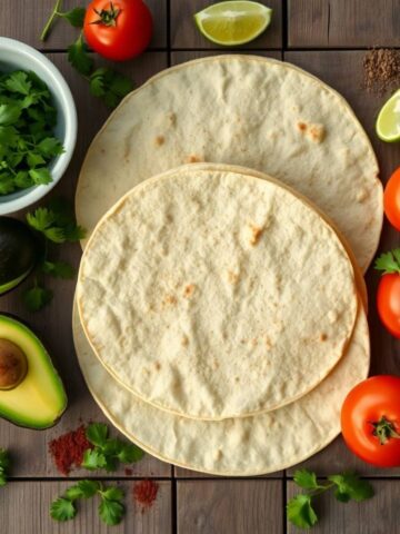 gluten-free tortillas on a rustic wooden table