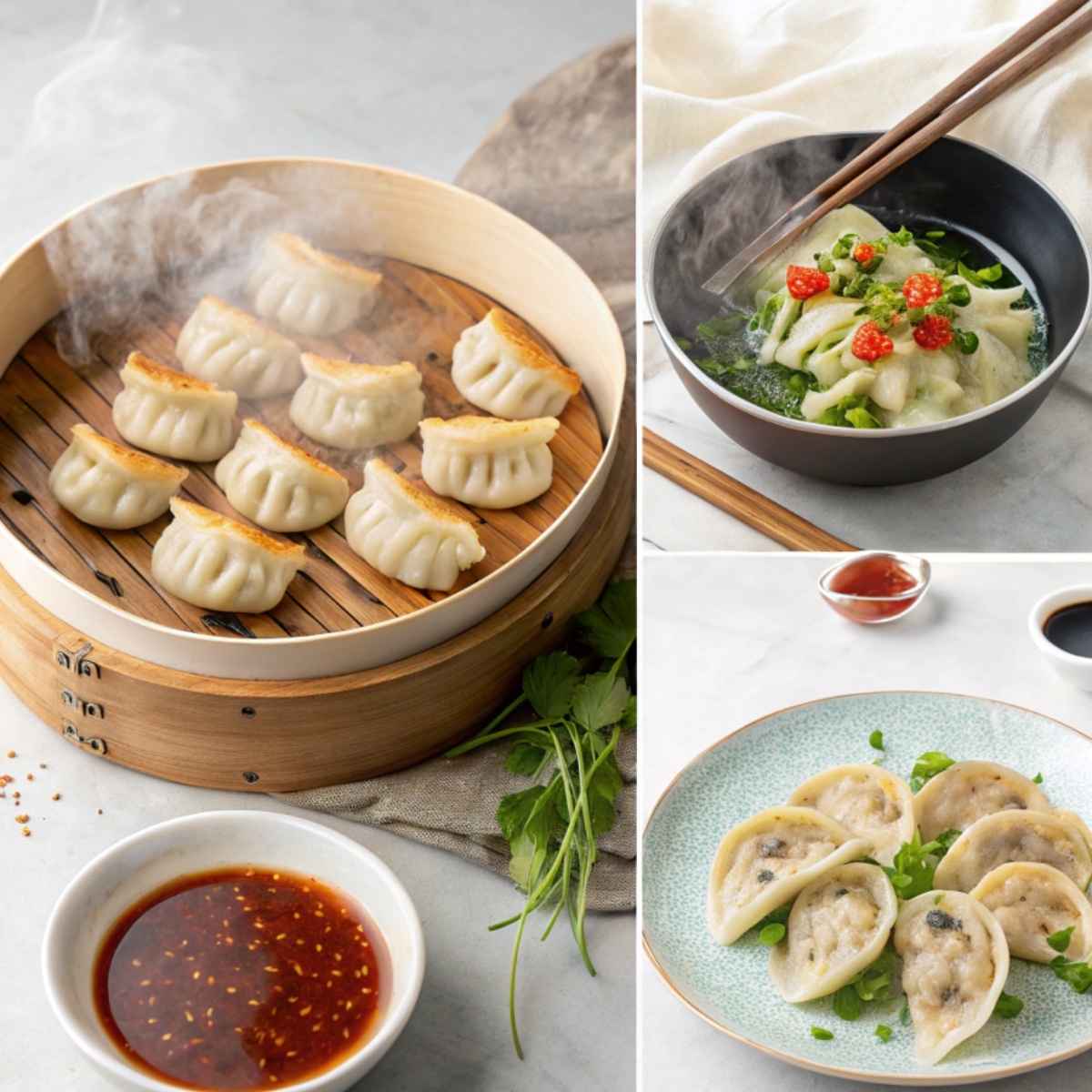 Three cooking styles for gluten-free dumplings